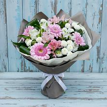 Букет цветов из:  Герберы, Альстромерии и Хризантемы #REPLACE_PRED# Блечепсин