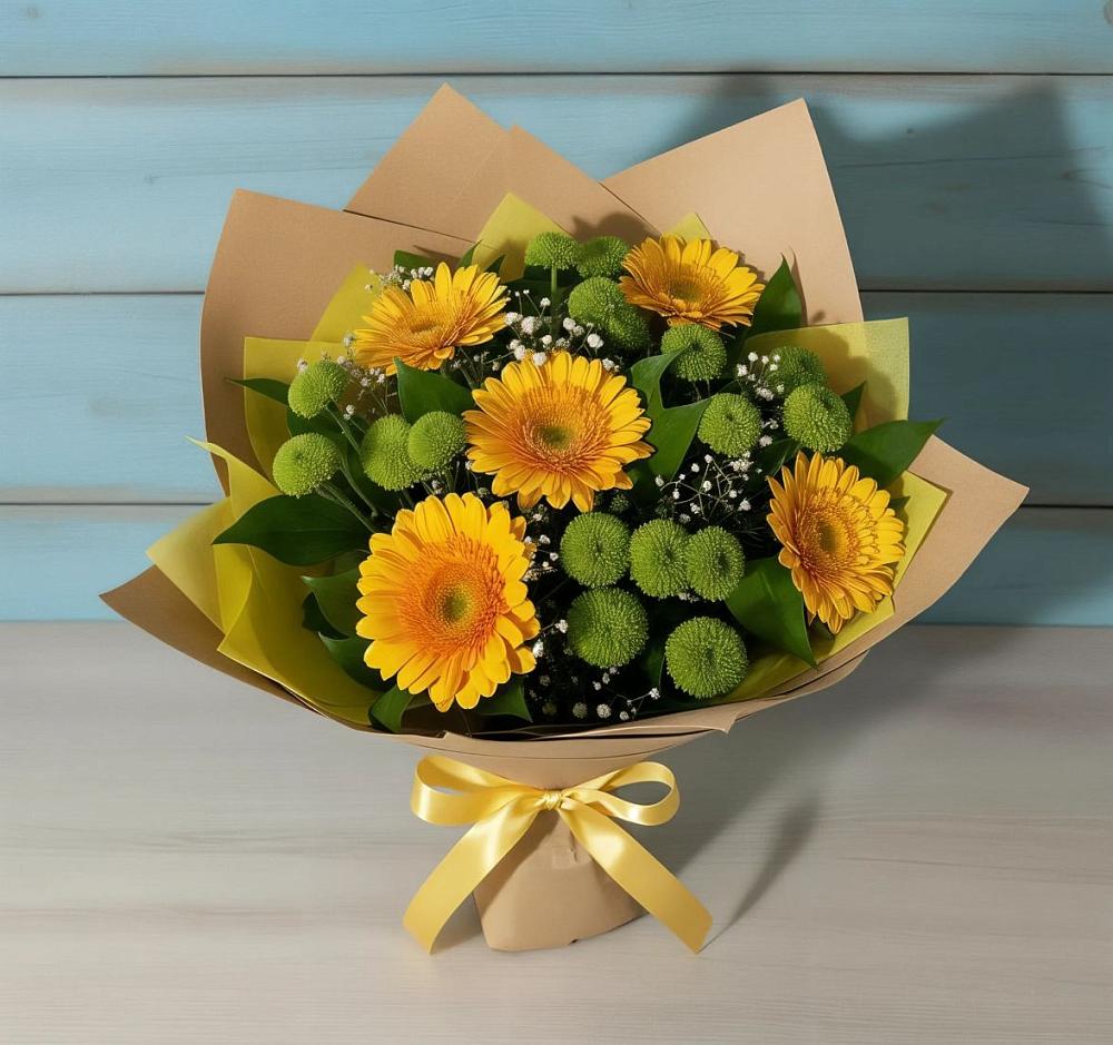 Букет цветов из: Герберы и Хризантемы в Блечепсин