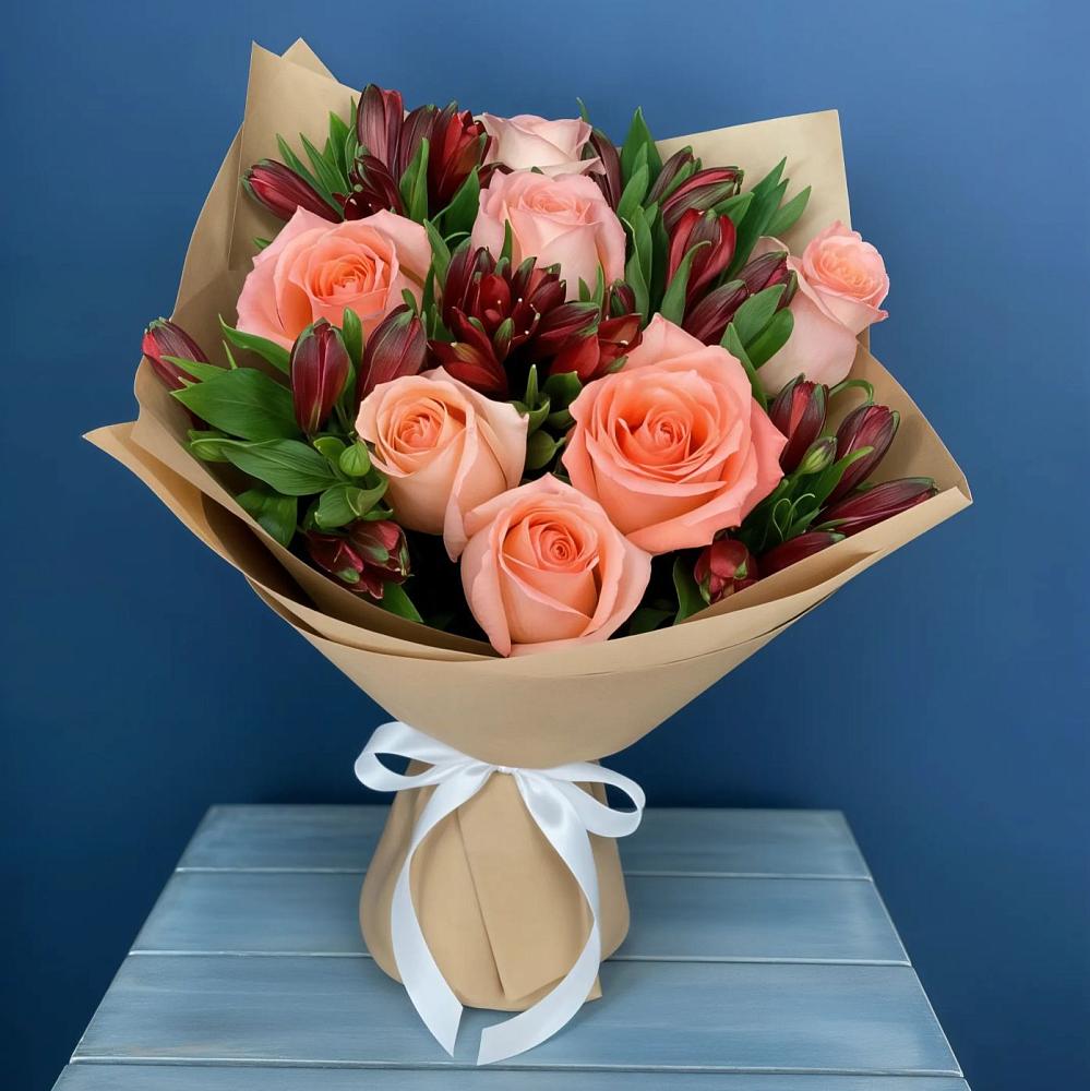 Букет цветов из: Розы и Альстромерии в Блечепсин