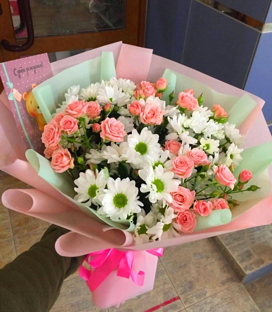 Букет цветов из: Розы и Хризантемы в Блечепсин