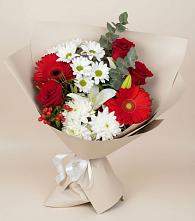 Букет цветов из:  Розы, Хризантемы, Герберы и Лилии в Блечепсин