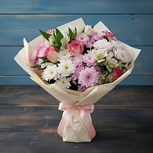 Букет цветов из:  Хризантемы, Альстромерии и Розы в Блечепсин
