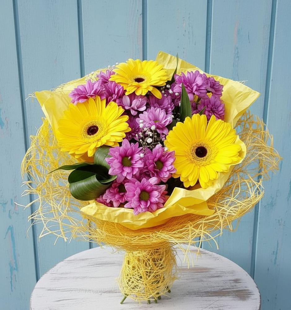 Букет цветов из: Хризантемы и Герберы в Блечепсин