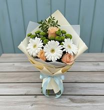Букет цветов из:  Герберы, Розы и Хризантемы #REPLACE_PRED# Блечепсин