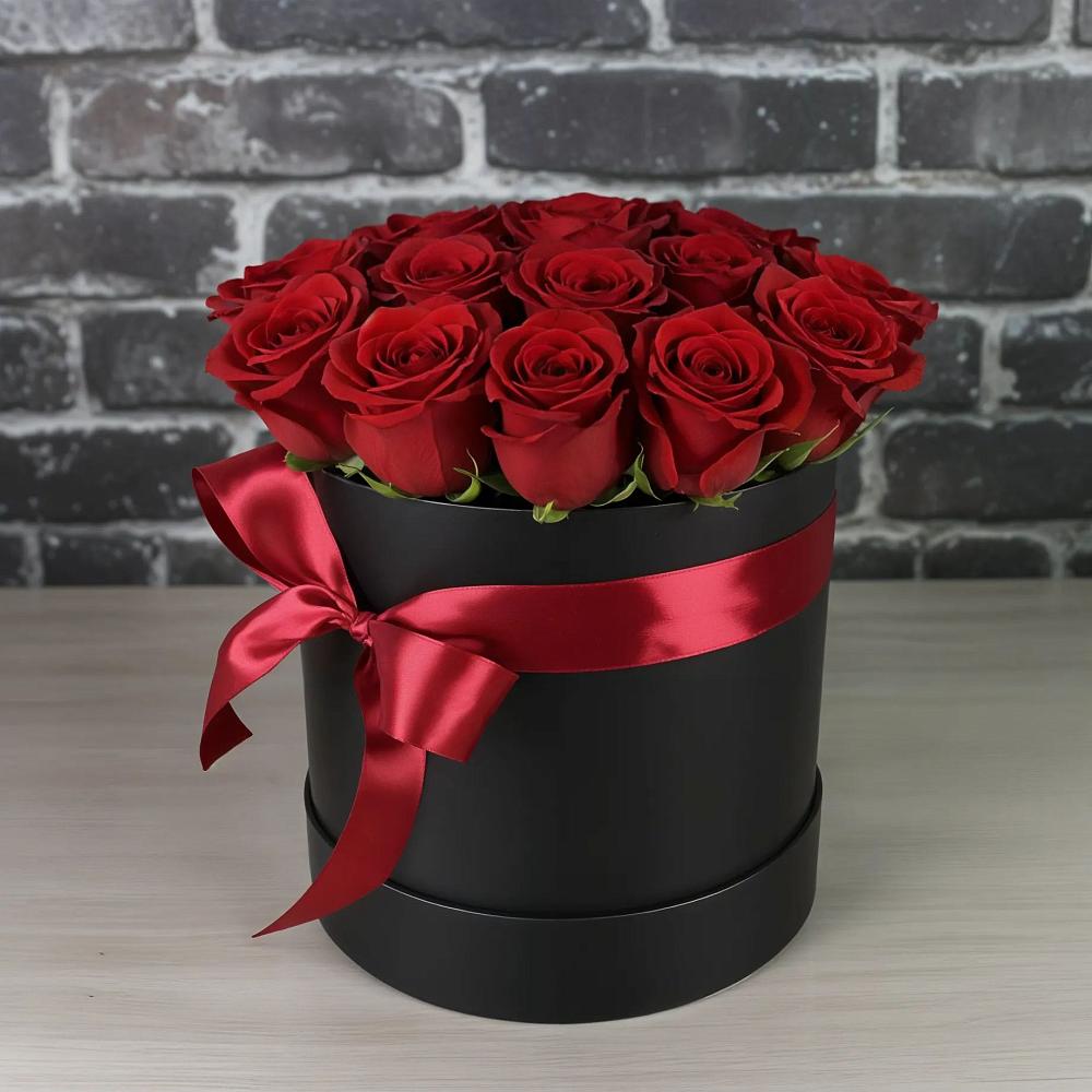 Цветочная композиция из Розы в шляпной коробке в Блечепсин