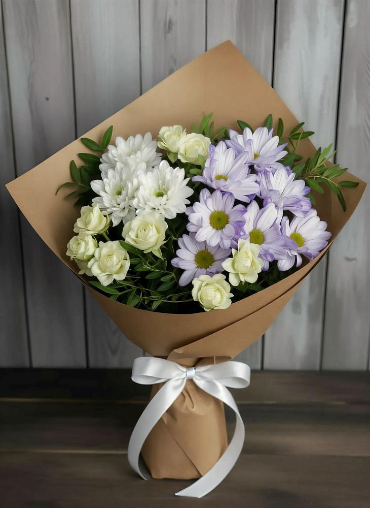 Букет цветов из: Хризантемы и Розы в Блечепсин